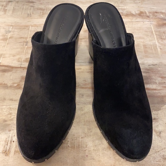 Rebecca Minkoff Black Suede heeled mules size 8.5M - Picture 4 of 11